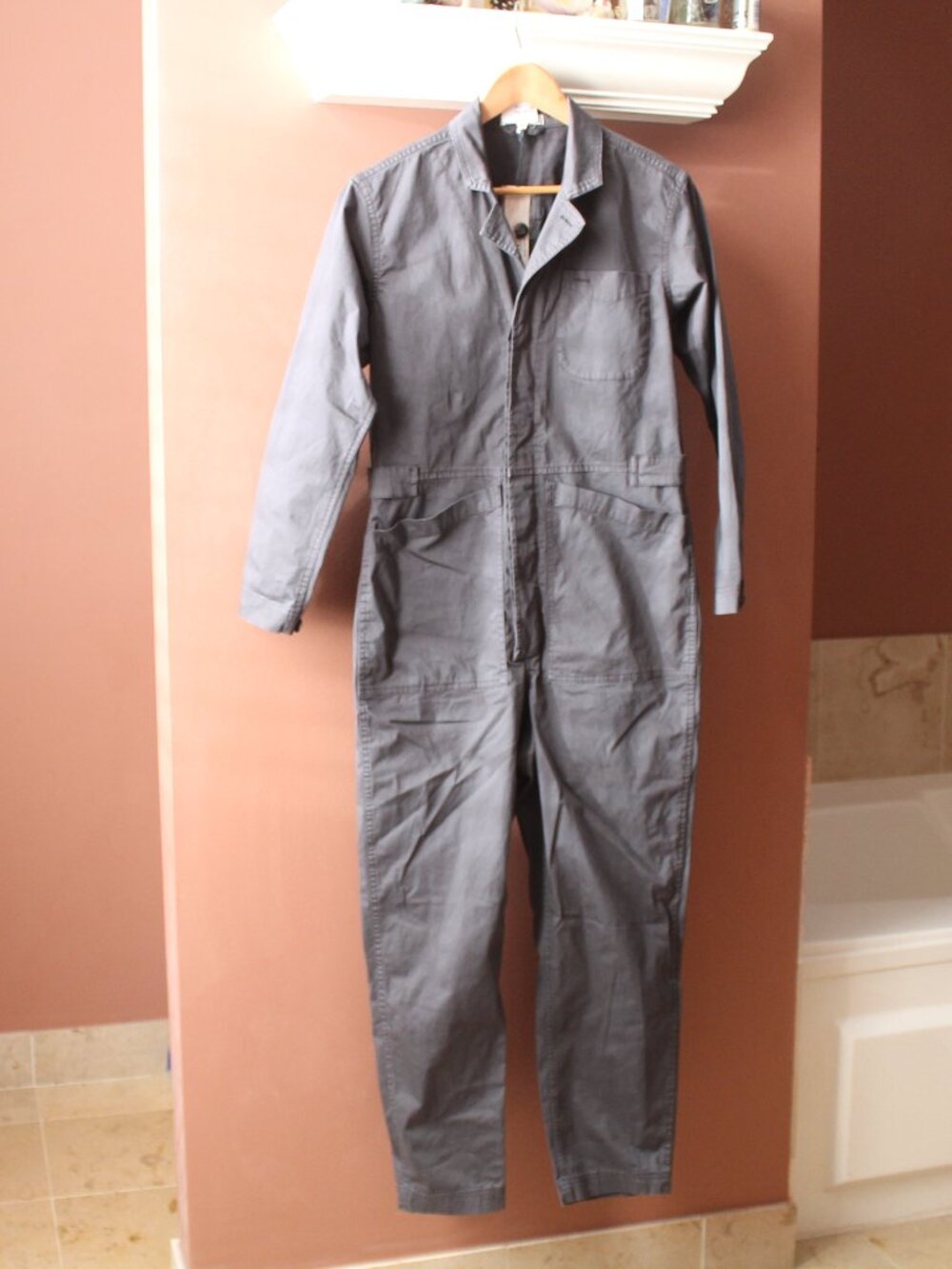 NWT Alex Mill Standard Jumpsuit Cotton blend Iron Gray Sz S